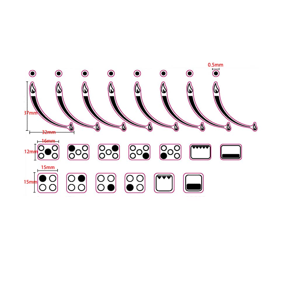 MANWU 2 Sets Flame Indicators Ring Stove Sticker Decal Label for Burner