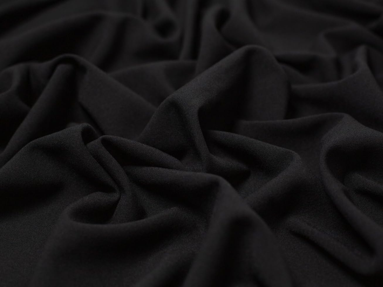 Minerva Black Core Range Stretch Woven Gabardine Twill Fabric - Mediumweight & Suitable For Dressmaking - Approx Width: 145Cm / 58" - Sold Per Metre
