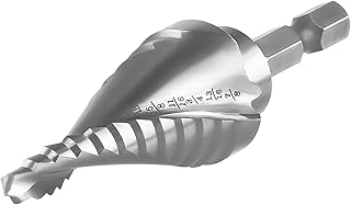 Lichamp Unibit Step Drill Bit for Metal, Genuine HSS M35 Drill Stepper Bit for Hard Metal Heavy Duty, 12 Sizes from 3/16" to 7/8", Spiral Grooved with 1/4" Quick Change Drive, C4SL