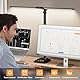 CHARYJOD Doppelkopf Schreibtischlampe LED Dimmbar, Dehnbare LED Schreibtischlampe,Schreibtisch Lampe hat 5-Farbtemperaturen und 10-Helligkeitsstufen, USB-Ladeanschluss