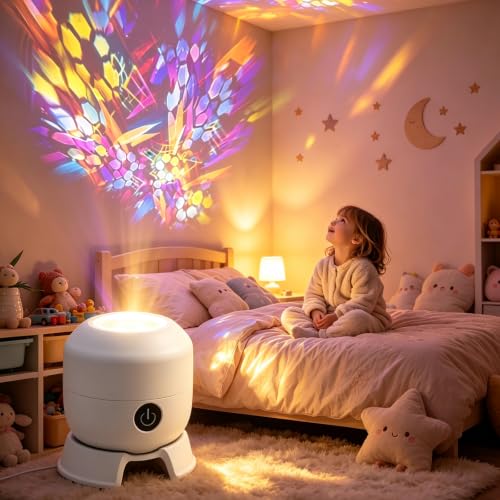 WZKKCTG Projetor Noturno LED Dinâmico Rotativo com Alimentação