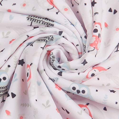Nkkfrey Baby Girl Blanket Super Soft Minky With Double Layer Dotted Pink Backing,Cute Owl Design Printed 30X40 Inch,Receiving Blankets. #TOP3