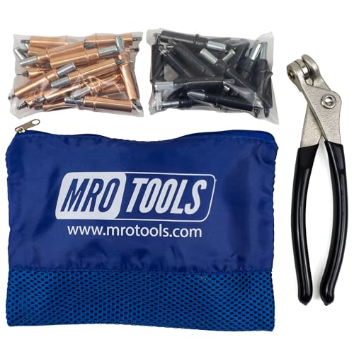 20 1/8 & 20 5/32 Standard Cleco Sheet Metal Fasteners + Cleco Pliers w/Carry Bag (K4S40-2)