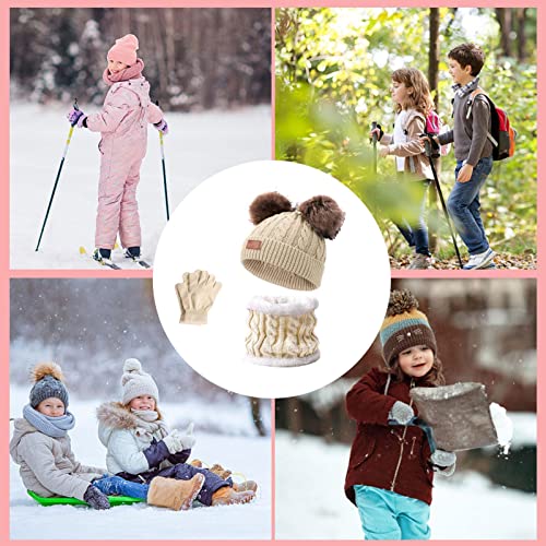 luvas para cachecol infantil, gorro malha inverno para crianças, luvas para cachecol Snood, gorro co