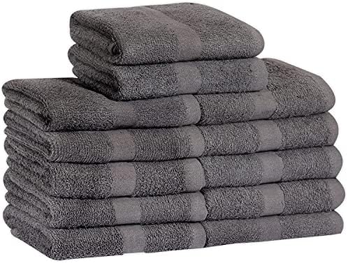 MAGTEX Cotton Salon Towels (24-Pack,Dark Grey,16x27 inches) - Soft Absorbent Quick Dry Gym-Salon-Spa Hand Towel ( Dark Gray) (100%