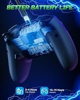 VOYEE Switch Controllers kompatibel mit Switch/Lite/OLED/Windows, 1000mAh Programmierbar RGB Blitz LED, Drahtloser Pro Controller mit Eine Schlüsselpaarung Vibration Aufwachen – Ansicht 5