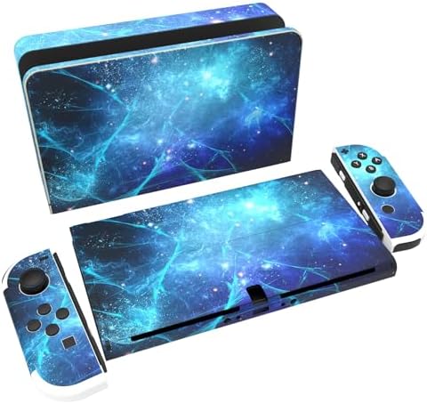 PlayVital Naklejka Skóry do Switch OLED,Stickers Vinyl kompatybilny z Switch OLED,Skórka Naklejki Skórki do Switch OLED Console & Joycon & Dock & Grip-Klasyka Stylu SNES