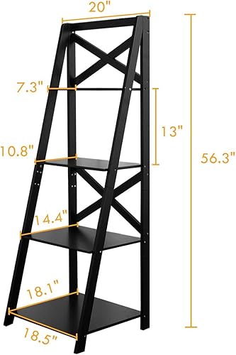 Miniatura 12 de Estante de escalera de 4 capas, estantería de madera de pie independiente, estante de exhibición de plantas de flores, estantería de almacenamiento