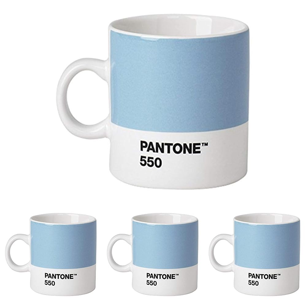 Pantone Espressotasse, Porzellan, Light Blue 550, 6.1 x 6.1 x 8.2 cm (Packung mit 4)