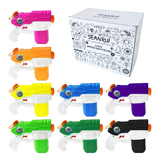 Seanrui Water Guns for Kids,8 Pack Super Squirt Guns 220CC Capacity 15-20 Feet Shooting Range, Toys Gifts for Boys Girls Children Summer Swimming Pool Beach Water Fighting Play Toys