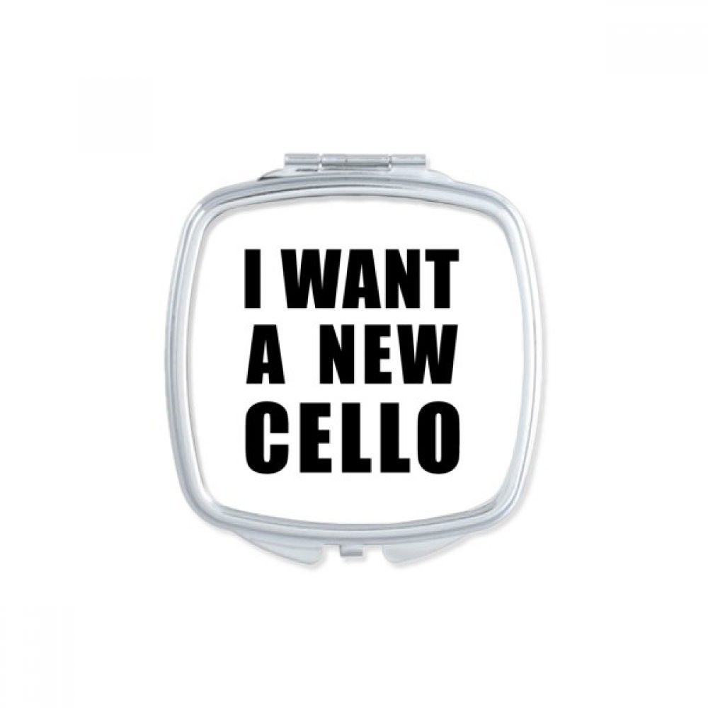 Miroir de poche carré Je Veux Une Nouvelle Guitare pour maquillage compact nomade