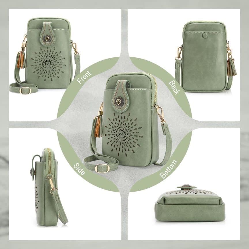 APHISON Small Crossbody Bags for Women, Lightweight Vegan Leather Cell Phone Purse, Cute Purses with Tassels - Image 5