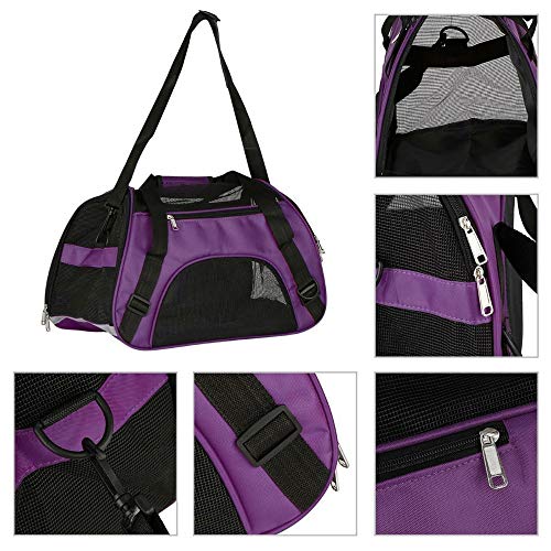 Bolsa de Transporte flexível Cães e Gatos pets avião Roxo Médio GT829 - Lorben