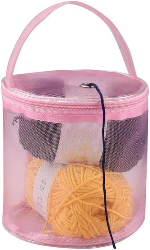Zerodeko Crochet Storage Bag 2pcs Empty Mesh Yarn Bags Empty Yarn Storage Bags Knitting Yarn Balls Organizer Baskets Container Crochet Thread Storage Tote Bags Crochet Hook Holder