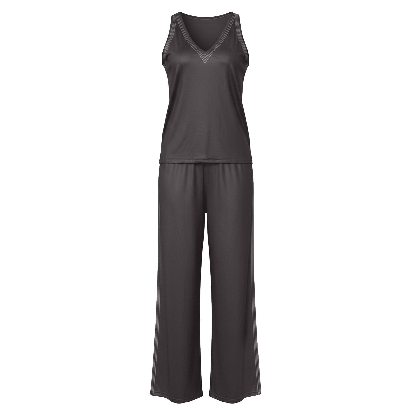 Conjunto Mujer Verano 2 Piezas Moda Traje de Ligero Chndal Ropa Descanso Respirable Playa Chndales para Salir Vacaciones Cmodoropa de Verano mujerTejido
