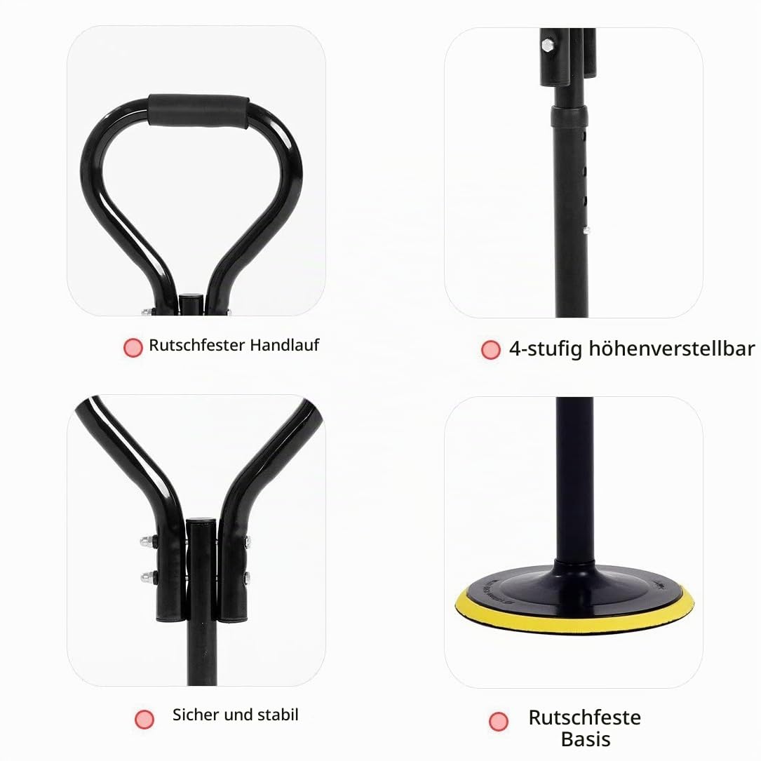 Höhenverstellbare Stehhilfe (58–65 cm) mit bis zu 150 kg Tragkraft – Unterstützt Senioren & Menschen mit Mobilitätseinschränkung beim Aufstehen, sicheren Gehen und bei Haus- oder Gartenarbeit