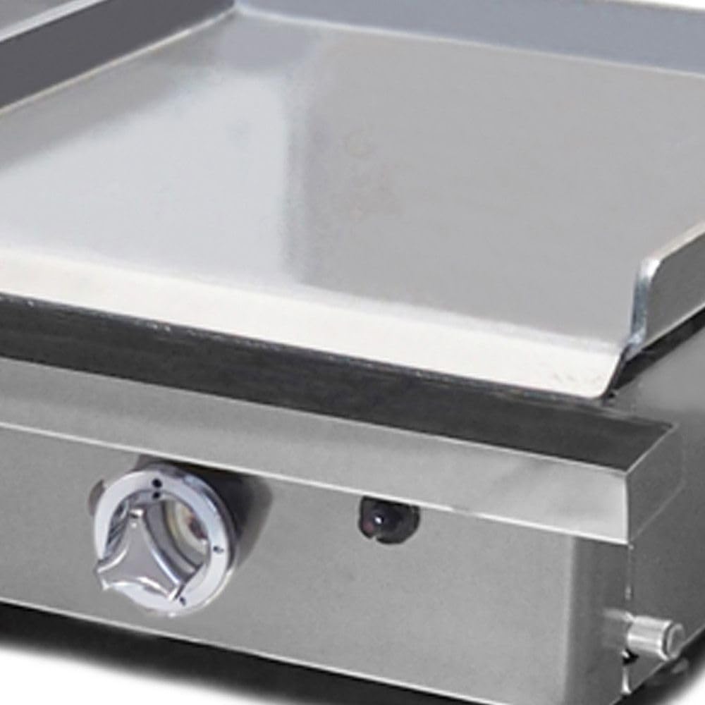 MBH - Plancha à gaz industrielle 800 x 400 + 400 x 400 mm économique pour hôtellerie. Fry Top deux zones professionnelles en acier laminé pour bar et restaurant.