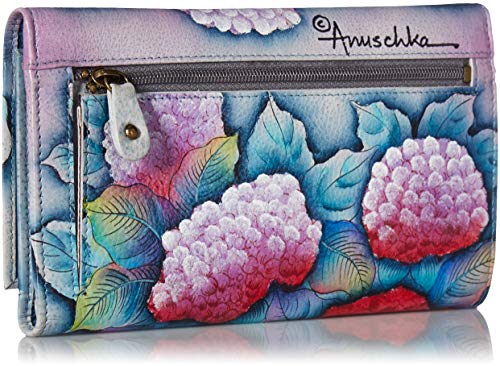 Anuschka Women’s Genuine Leather Checkbook Clutch Wallet | Hypnotic Hydrangeas - Thumbnail 2
