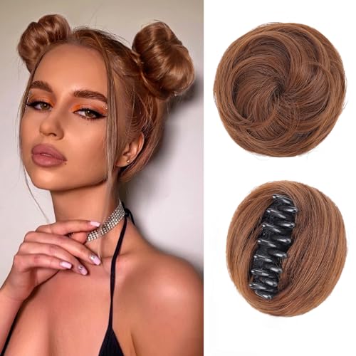 Foaoit Space Bun Hair Pieces for Women 2 PCS Natural