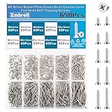 Zmbroll M2 シルバー 皿頭 セルフタッピングねじ 650個 プラスドライブ 木ネジ メトリック 板金ネジ 炭素鋼 ニッケルメッキ マイクロ電子ネジ 詰め合わせキット