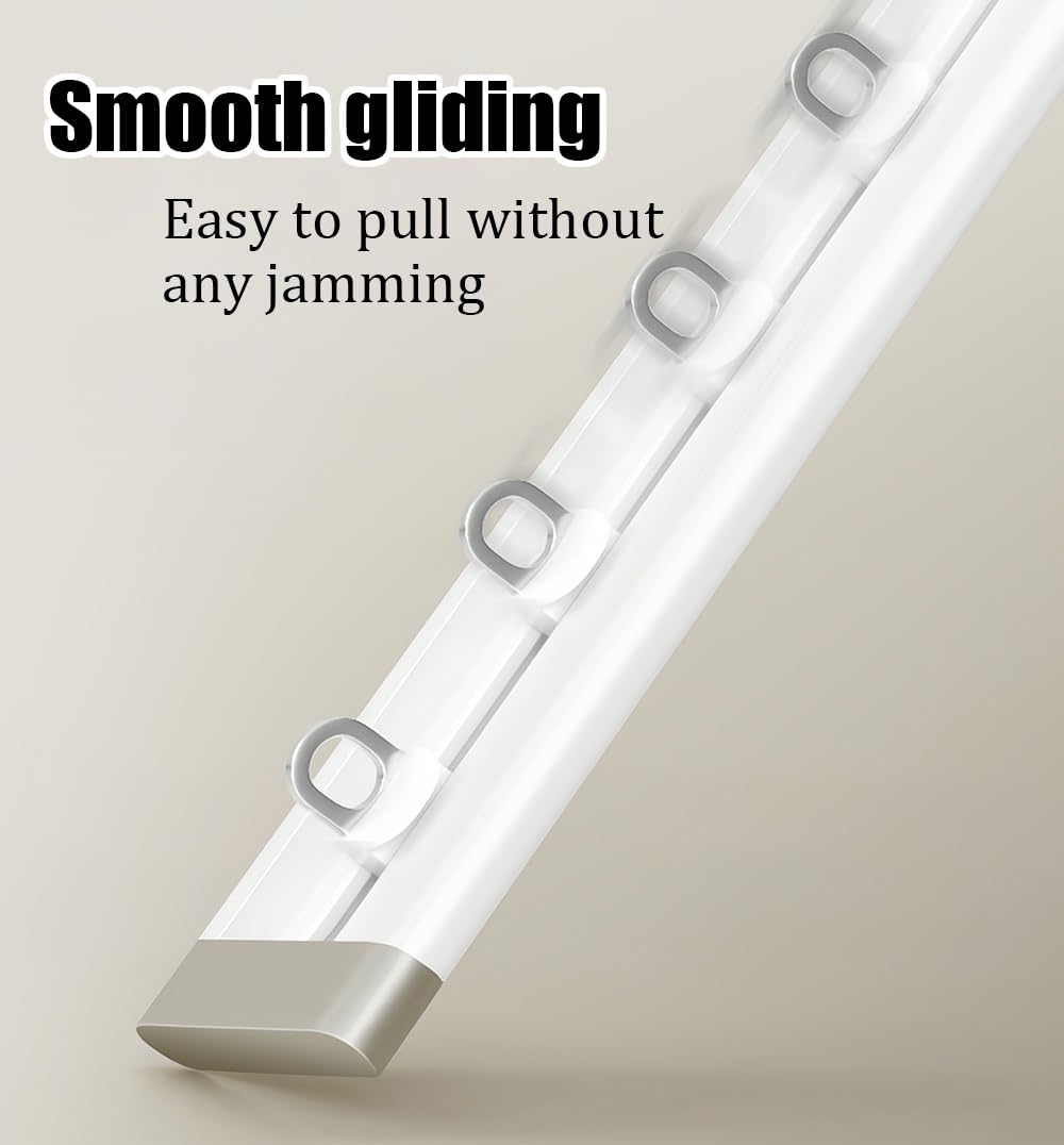Tringle à rideaux auto-adhésive ultra fine – Rail de plafond et de mur réglable en aluminium sans perçage (5 m à 5 m) – Parfait pour la décoration d'intérieur moderne et installation facile