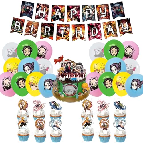 Cumpleaños Decoracion,Globos para Cumpleaños,Party,Decoración para Tarta Transformers,Fiesta Temática Infantil Decoraciones para Cumpleaños,34 Pcs