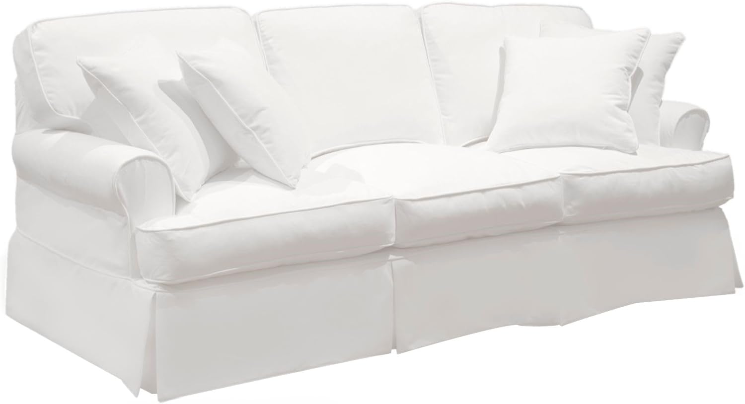 The Hamptons Collection Sunset Trading Horizon T-Cushion Sofa Slipcover - White