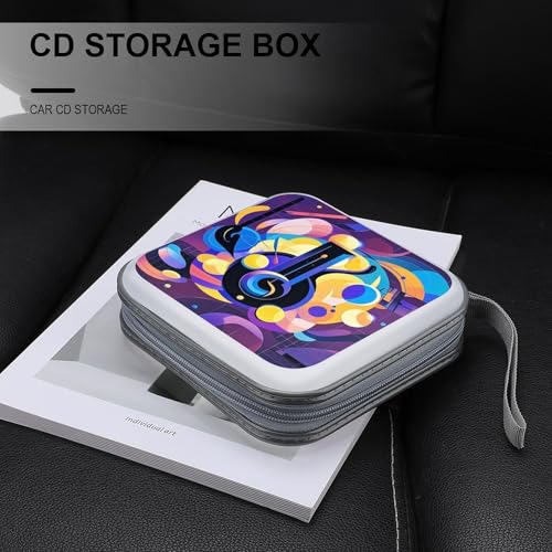 Funda para CD de música abstracta con capacidad para 40 discos y cremallera 6