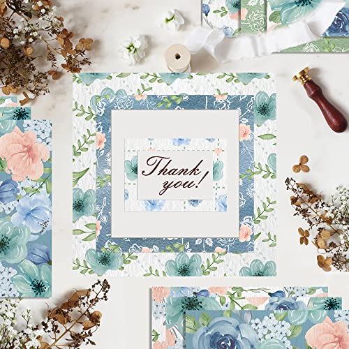 24 Sheets 12'' X 12'' Single-Sided Vintage Floral Scrapbook Paper Pad, Blue Rose Pattern Cardstock Paper, Watercolor Flowers Decorative Craft Paper For Card Making Photo Album Journal Diy Craft #TOP5