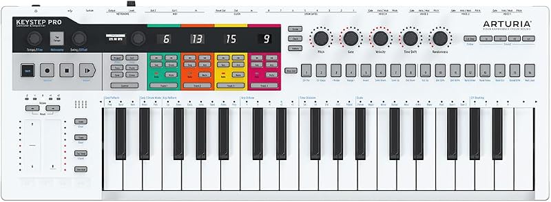 Arturia KeyStep Pro 37-Key Controller & Sequencer USB/MIDI/CV Keyboard Controller, with Aftertouch, 4 Polyphonic, 16-Track Drum Sequencer | Controller with Aftertouch, 4 Polyphonic, 16-Track Drum Sequencer