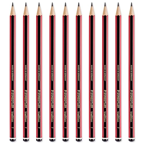 STAEDTLER Tradition Pencil - Drawing Sketching Art - Pack of 10 Pencils - Grade F