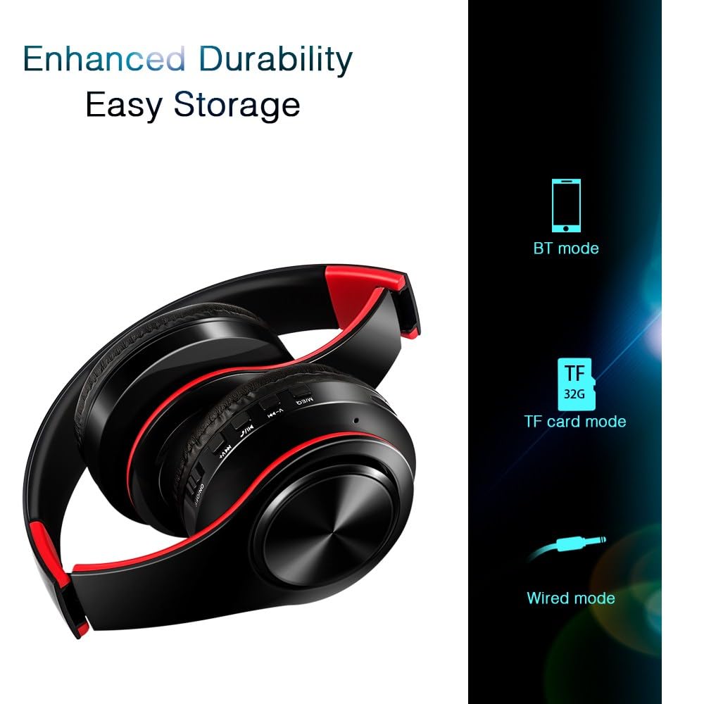 Casque Bluetooth supra-auriculaire stéréo pour ordinateur PC pour jeu, réunion, chat avec micro/cache-oreilles souples/pliable/TF 3,5 mm pour connectivité universelle (2 pièces par paquet)