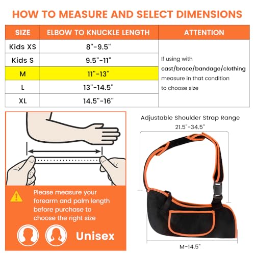 Image of Arm Sling Shoulder Immobilizer for Men & Women, Rotator Cuff Support Brace