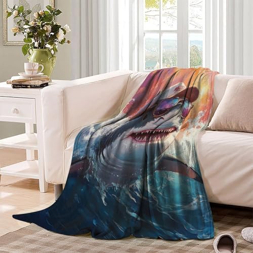 Couverture requin polaire chaude et jeté de canapé confortable - 4