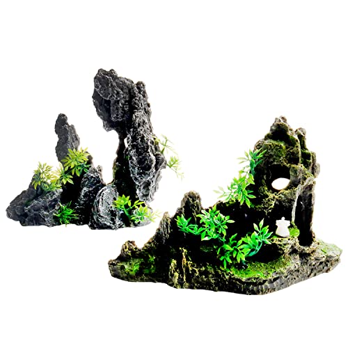 2 Pcs Large Artificial Mountain Rockery Landscape Rock Mini Garden Figurines For Micro Train Landscape Railway Sand Table #TOP22