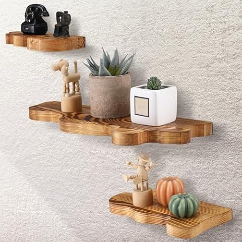 Suzile Rustic Wave Edge Floating Shelves Cover