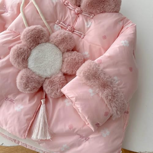 Halilo Girls Winter Coats Fleece Warm Winter Toddler Clothes For Christmas Chinese New Year (US, Age, 6 Months, 9 Months, Pink)4