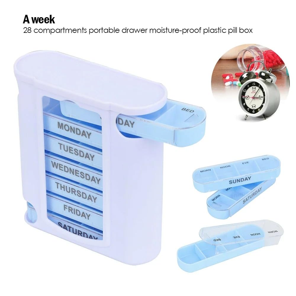 Lagnlnaoy 7 Days Pill Medicine Box Weekly Monthly Tablet Holder Storage Organizer Container Case Pill Box Splitters Pharmacy Pill Case