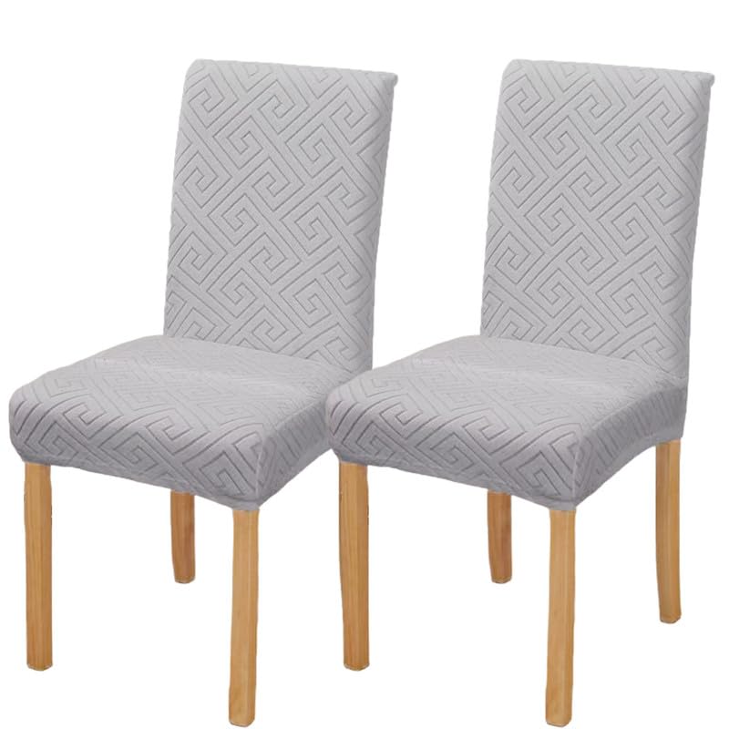 Styleys Elastic Chair Cover Stretch Removable Washable Jacquard Dining Chair Cover Protector Seat Slipcover (Pack of 2, Light Grey, JCMC19) (B0CT3LYY5F) Amazon Price History, Amazon Price Tracker