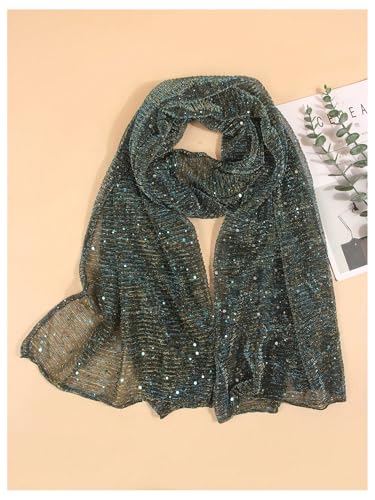 Image of Floerns Women's Sequin Bandana Square Scarf Silk Scarves Mesh Shawl and Wrap for Evening Dresses