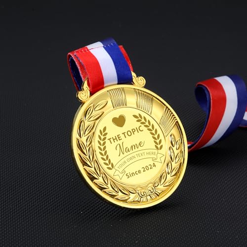 Custom Medals for Awards Personalized Medals Design Your Own Award Medals for Family Outdoor Events School Awards Bulk Sports Competitions Programs Office Award Ceremony Medals (Design 4)