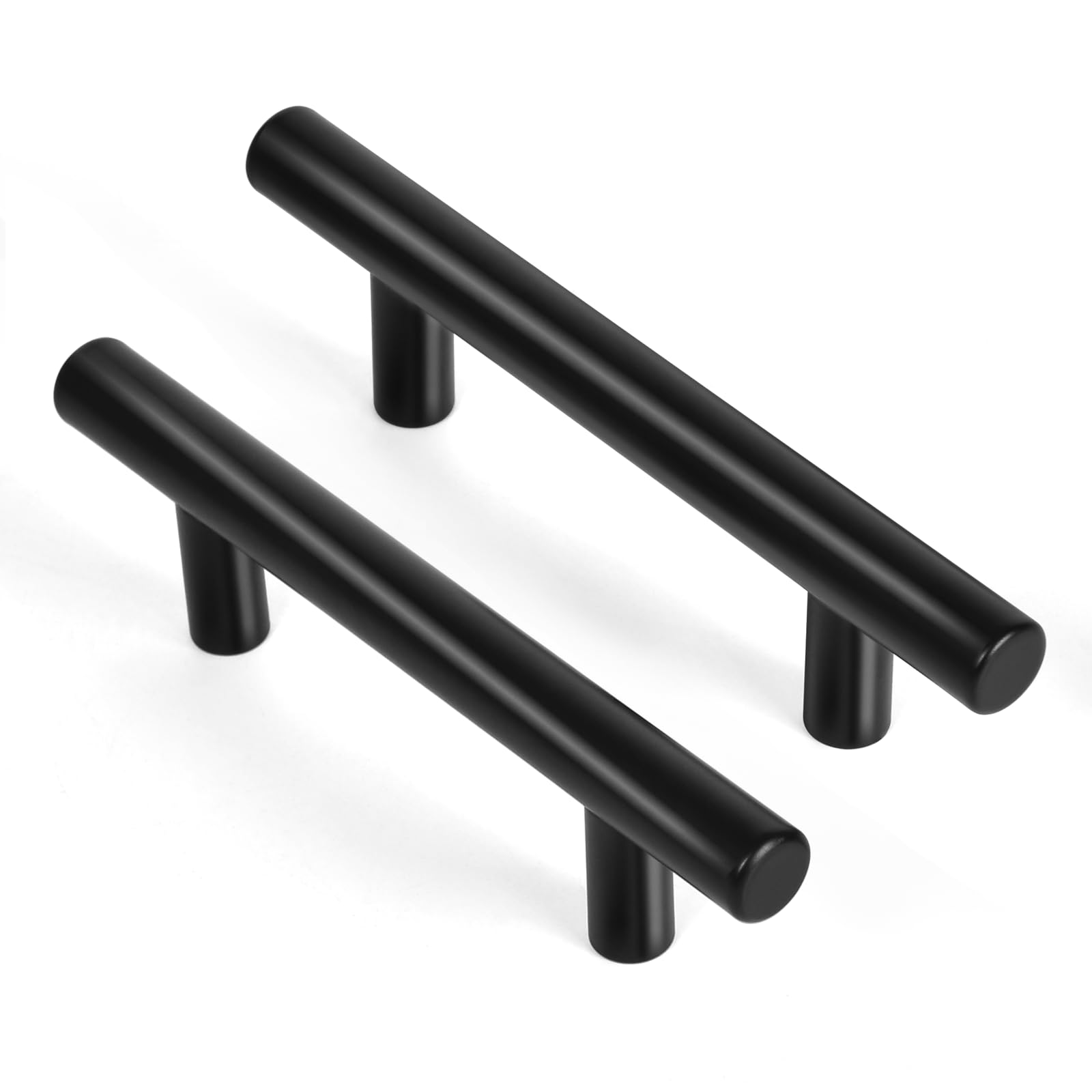 30 Pack Cabinet Handles 3 Inch Hole Center - Matte Black Cabinet Pulls Stainless Steel Drawer Pulls, Cabinet Hardware for Kitchen Bathroom Cupboard T Bar Dresser