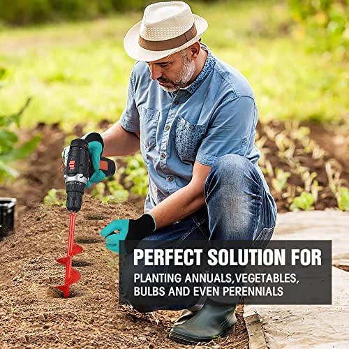 Royars Upgrade 3Pcs Auger Drill Bit For Planting Garden Bulb Planter Tool Post Hole Digger Bulb Planter Tool 1.6"X9" 2"X15" And 2.8"X12" For Sand/Wet/Dry Soil #TOP5