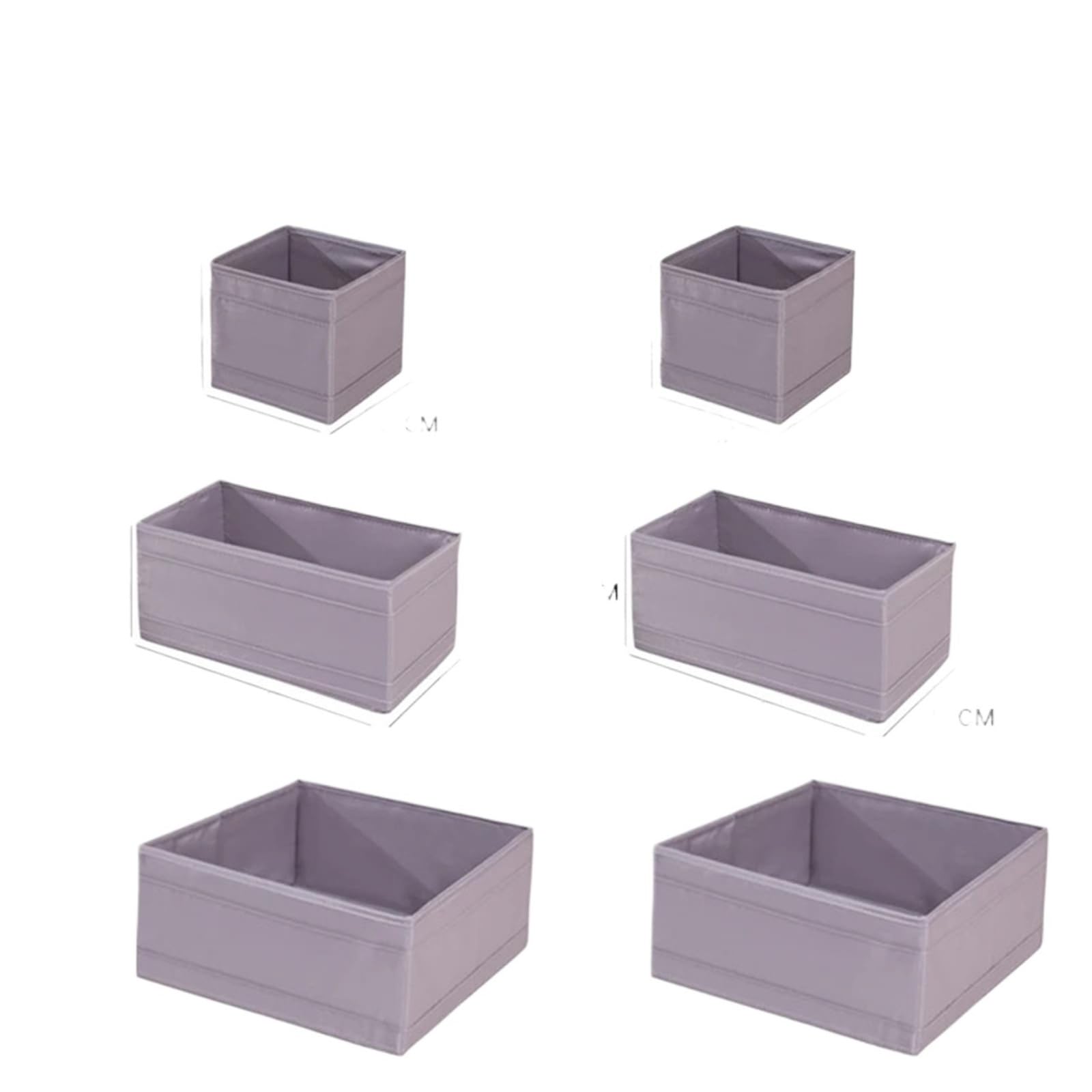 GYTTDERFL Sock Organiser 3/6PCS Clothes Organizer Box Closet Compartment Drawers Foldable Underwear Socks Wardrobe Storage Containers(6PCS Gray Set)