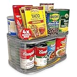Mighty Susan Kitchen Organizer for Canned Goods: 2-Tiered Robust Turntable Organizer for Cabinet/Pantry. Steel Reinforced Holds Up To 30 lbs. Rotates 360° for Maximum Visibility. Includes 4 Bonus Bins