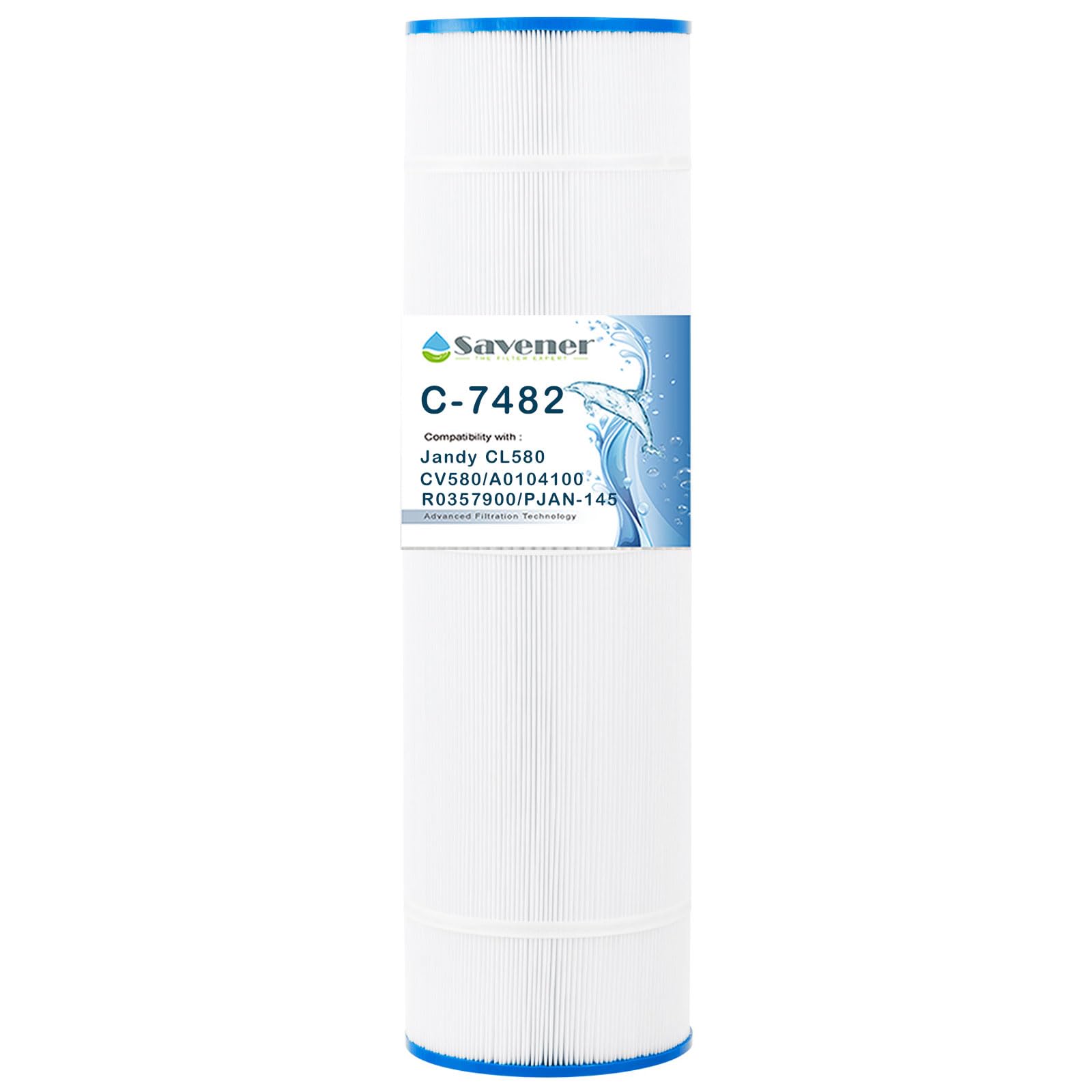 Pool Filter Cartridge 4-Pack - Compatible With Jandy CL580, CV580, 580 Sq.Ft, 33" Length