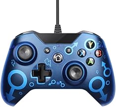 SZAMBIT Controlador Com Fio USB Para PC Games Controller Para Wins 7 8 10 Microsoft Xbox One Joysticks Gamepad Com Dupla Vibração (Estilo 1,Azul)