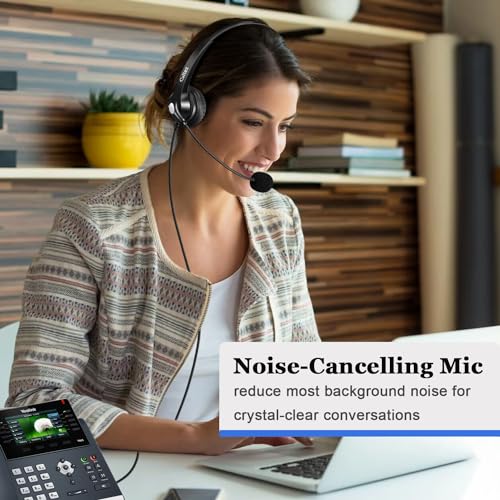 Image of Callez Phone Headset for Yealink Office Phone with Noise Cancelling Mic, RJ9 Mono Telephone Headset Compatible with Yealink T20P T33G T46G T48G T46S T48S T53W T54W Avaya 1608 9608 J179 Grandstream