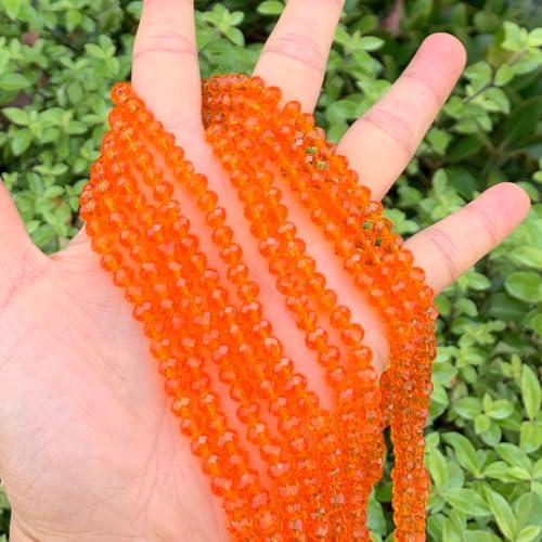 Image of 1000pcs Czech Faceted Rondelle Crystal Glass Beads 6mm Bulk Sun (Orange)