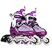 Crazy Skates Adjustable Inline Skates with Light Up Wheels - Purple Small (Sizes Jr11-1)